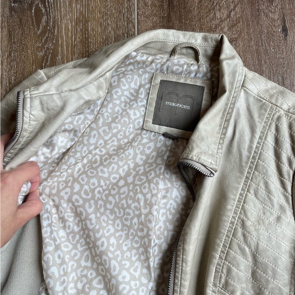 Maurices tan leather jacket with zippers - Picture 4 of 4